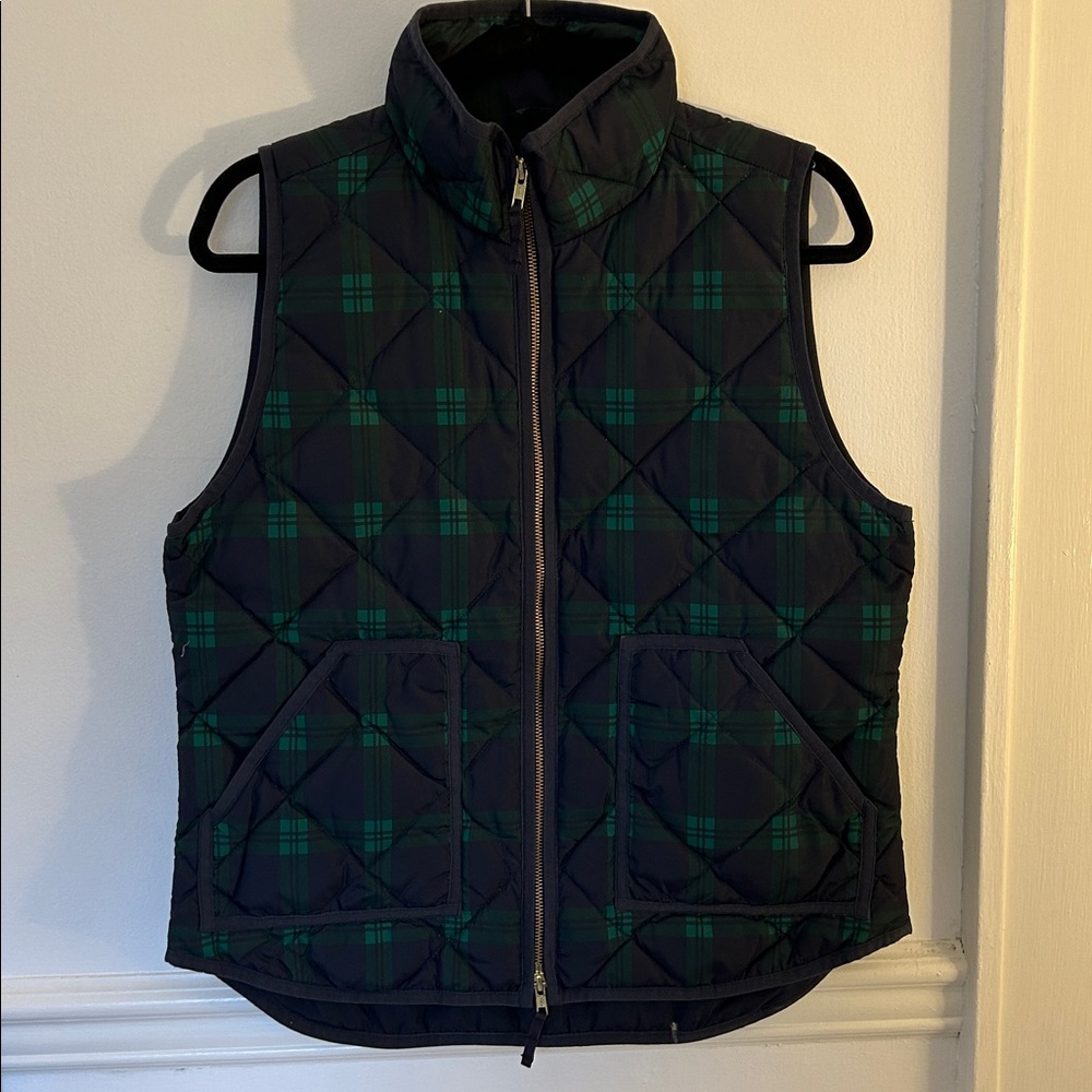 J. Crew Plaid Quilted Vest
